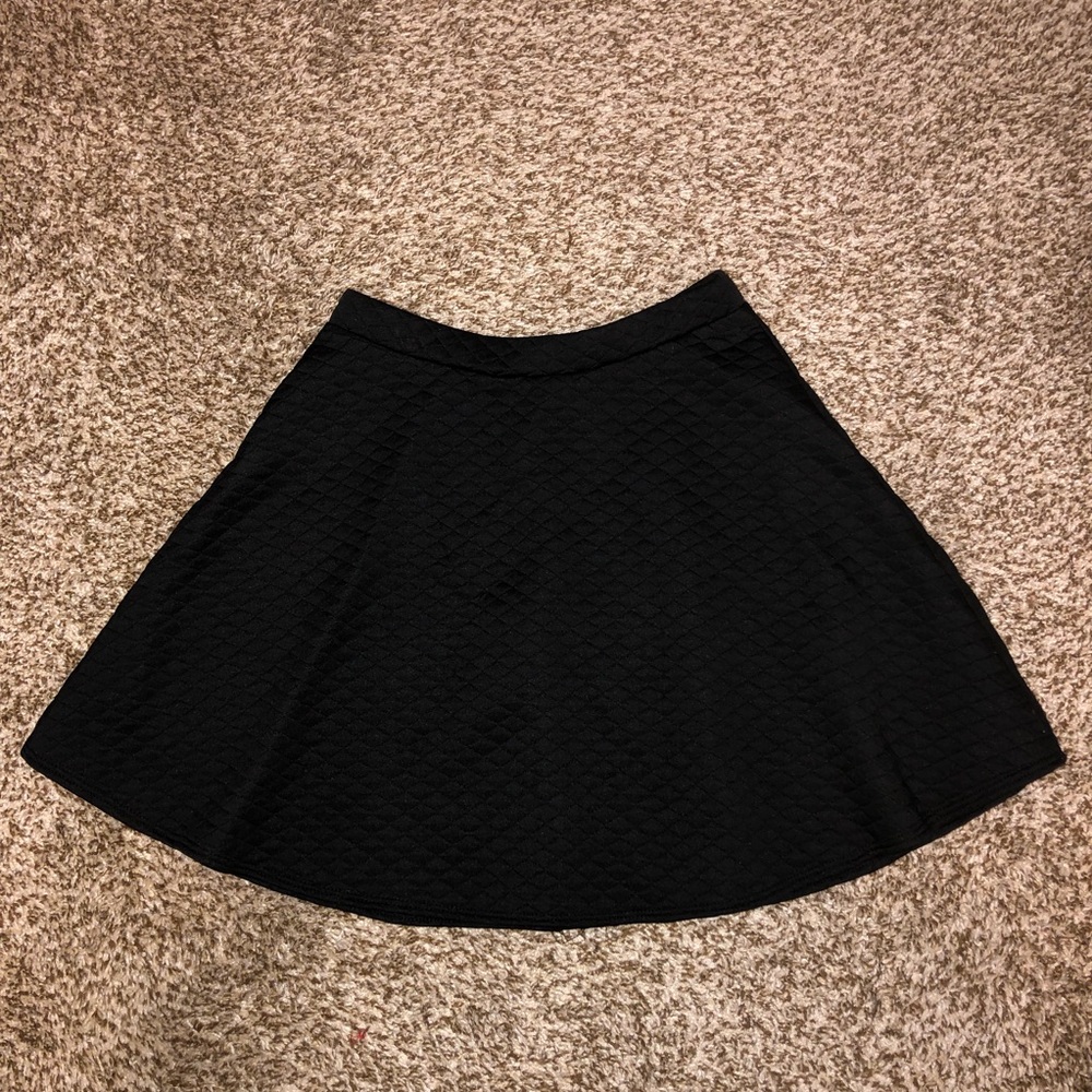 Hot Gal Black Patterned Skater Skirt